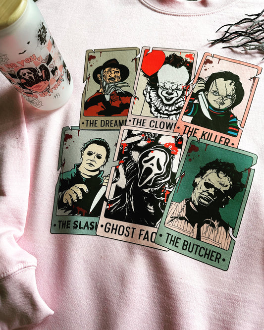 Horror Characters Tarot Cards Sweatshirt