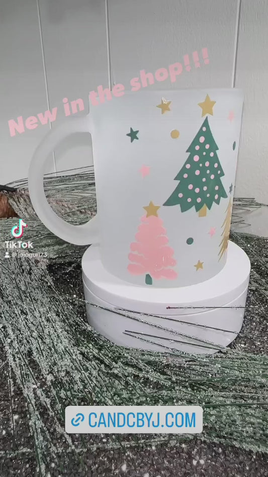 Pink Retro Christmas Tree mug